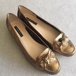 Claudia Ciuti Women's Bronze Metallic Leather Loafer Flats, Size 8